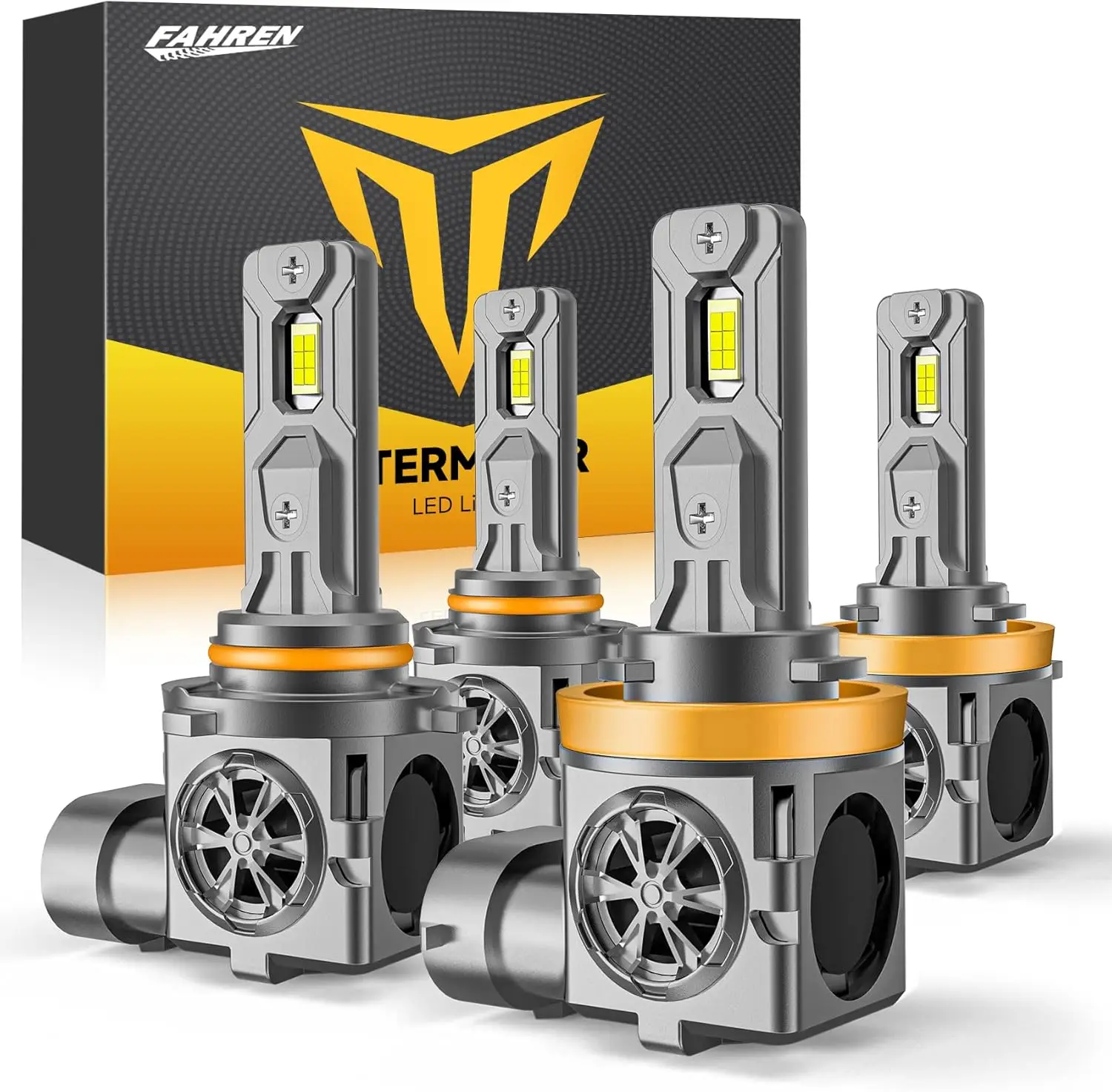 

2 светодиодные лампы H11 H8 H9 и 2 светодиодные лампы 9005 HB3, 60000 лм, 6500K, холодный белый свет, противотуманные фары 9005 H11 с вентилятором охлаждения, подключи и работай