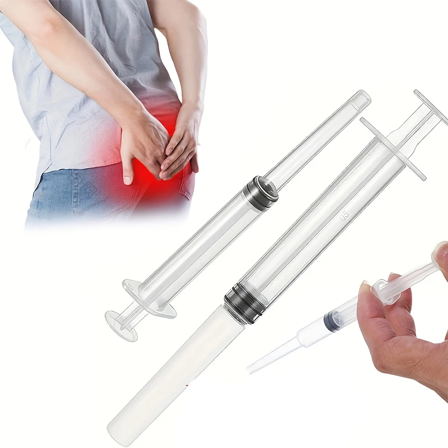 10 Pack 5ml Plastic Gel Applicator Syringe for Adults Enema Nose and Ear Wash, Liquid - for Personal Care, Liquid Measurement