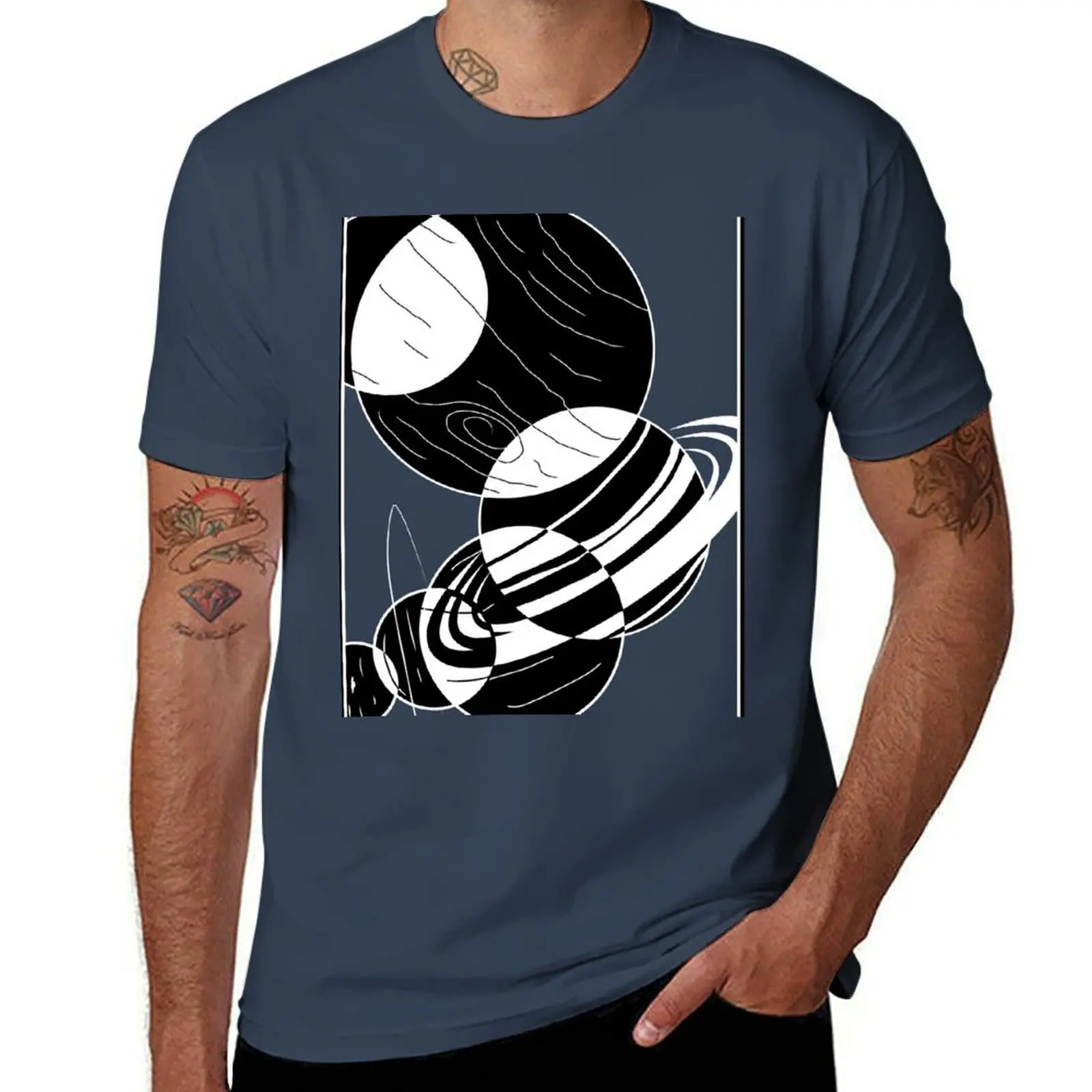 Planetary Alignment T-Shirt Basic Solid Color Short Sleeve T-Shirt