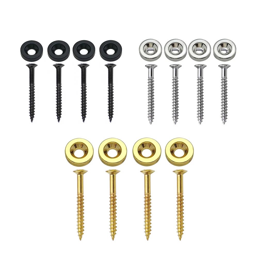 4Pcs Electric Guitar Neck Mounting Ferrules/bushings And Screws Guitar Accesories