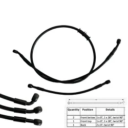 AN3 Moto Hydraulic Stainless Steel Braided Brake Hose Reinforced Brake Clutch Pipe M10 0° 28° 90° Front Rear Ptfe Brake Hose1/8