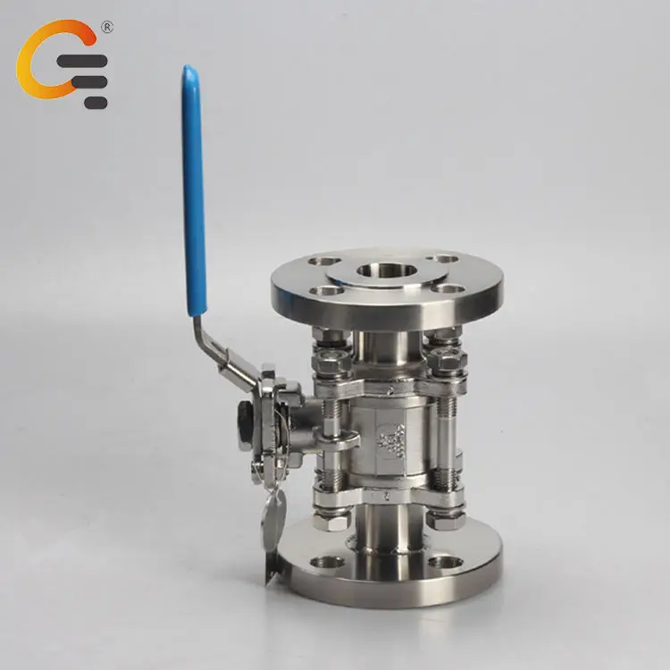 Sanitary SS304 SS316L CF8 1000 WOG 2" Stainless Steel Manual 3PC Double Flange End Ball Valve