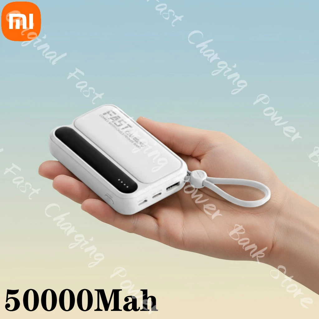 Xiaomi 50000 мАч Power Bank большой емкости Портативный сверхбыстрый зарядный аккумулятор со встроенным 4 кабелями аккумулятора для IPhone 17