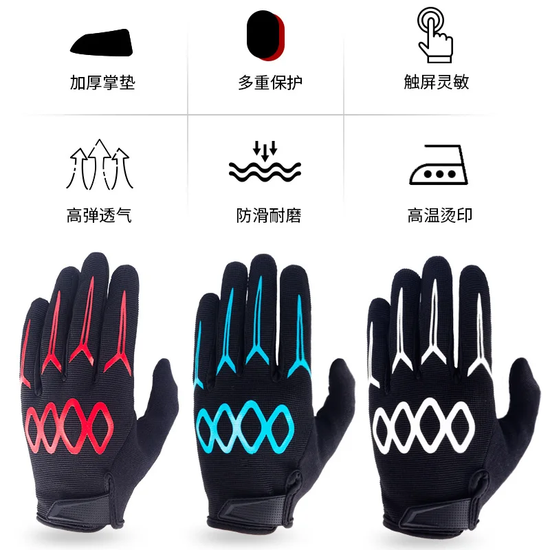 Oferta especial guantes de ciclismo dedo completo deportes al aire libre bicicleta primavera y verano silicona antideslizante absorción de impacto transpirable