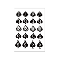 Poker Spades Q Waterproof Temporary Patch Spades BBC Spades Lock Sexy Thighs and Chest Anti Sweat Tattoo Patch