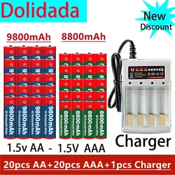 1,5 V Akku, AAA 8800mah + AA 9800mah, alkaliczne Technologia, Geeignet Für Fernbedienung, Spielzeug/komputer itp.