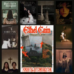 Singer E-Ethel Music Albums Cain Poster Self-adhesive Art Waterproof Paper Sticker Coffee House Bar Room Wall Decor