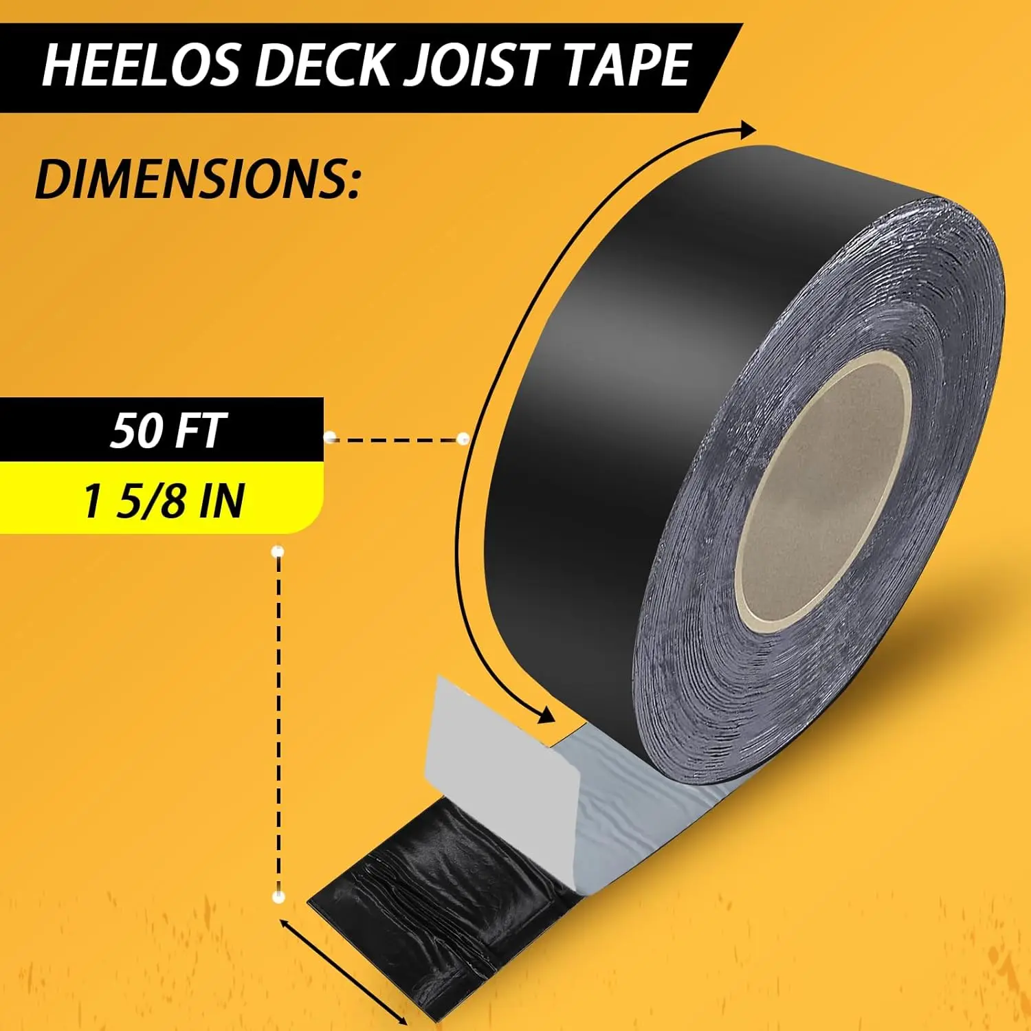 yl Deck Joist Tape For Decking, 1-5/8''X 50', 10 Pack - Weatherproof Butyl Sealant Deck Tape, Waterproof Butyl Joist Tape