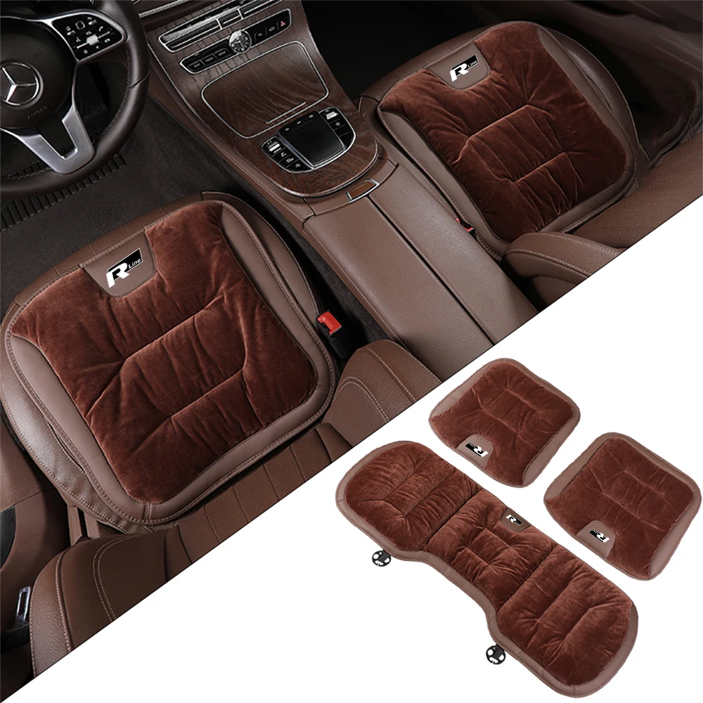 for Volkswagen VW Rline Golf 4 5 6 7 Tiguan Passat B5 B6 B7 CC MK5 MK6 Polo Car Seat Covers Warm Seats Cushion Plush Seat Cover