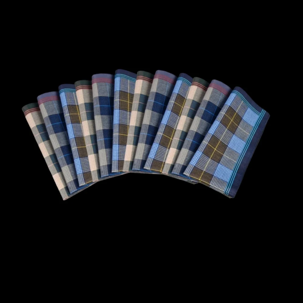 12 قطعة منديل قماش رقيق نمط رجال الأعمال منقوشة القماش الغربي في الهواء الطلق ديكور منديل لينة عرق 15.7 بوصة