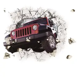 Adesivi murali per veicoli super fuoristrada Hummers 3D Poster da parete rotto Arte della parete Decalcomania per auto Decorazioni per la camera dei bambini Bomboniere per ragazzi