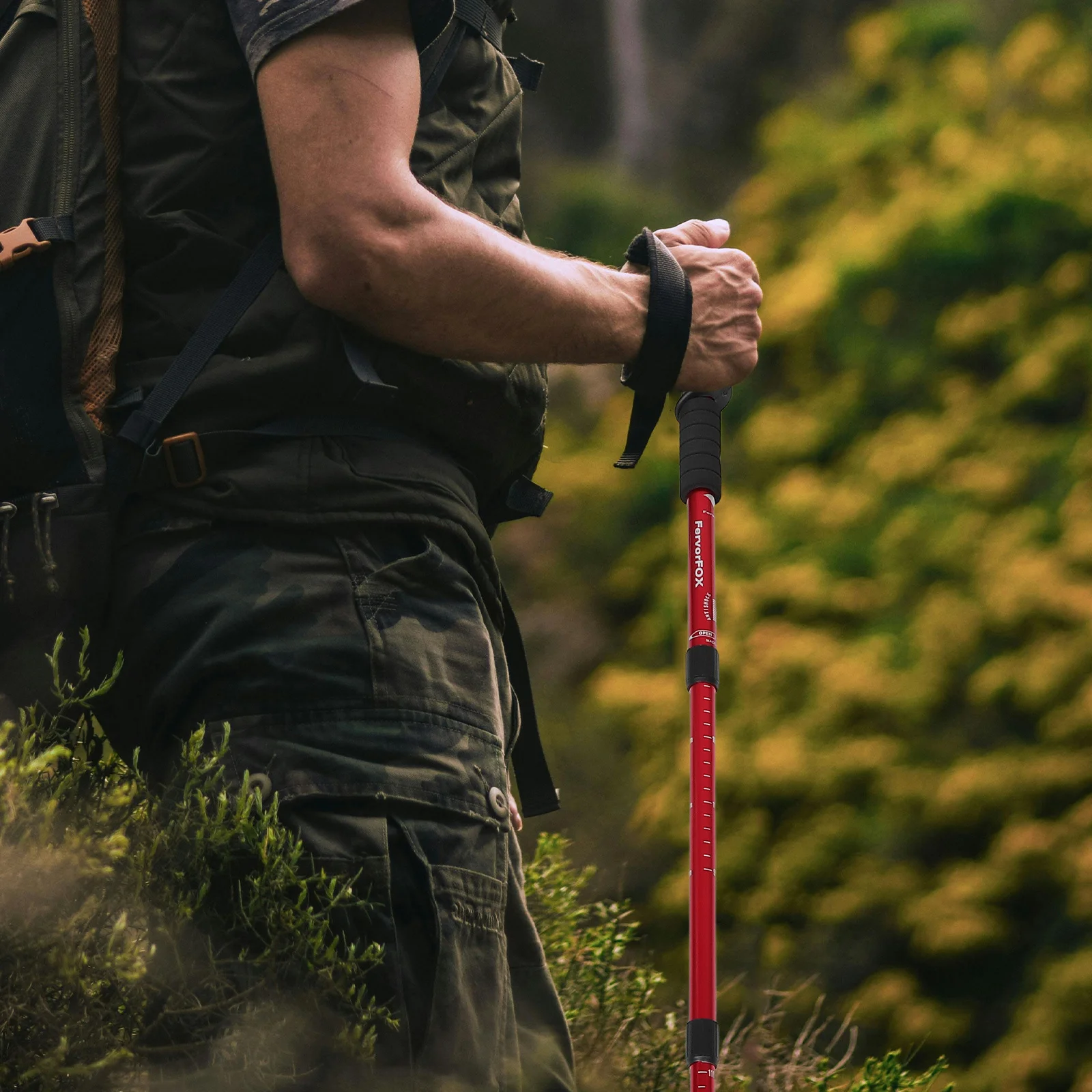 

Portable Trekking Pole Aluminum Alloy Hiking Stick Adjustable Walking Staff for Men Women Outdoor Activities Shock Absorption