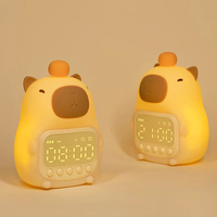 Capybara Night Light Children Alarm Clock Night Lamp Stepless Dimming Cute Desktop Table Clock Bedroom Bedside LED Alarm Clock