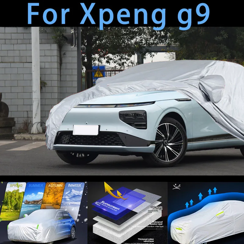 

Для Xpeng g9 уличная защита полный автомобильный чехол снежный чехол солнцезащитный козырек водостойкий пылезащитный внешний автомобильный чехол защита