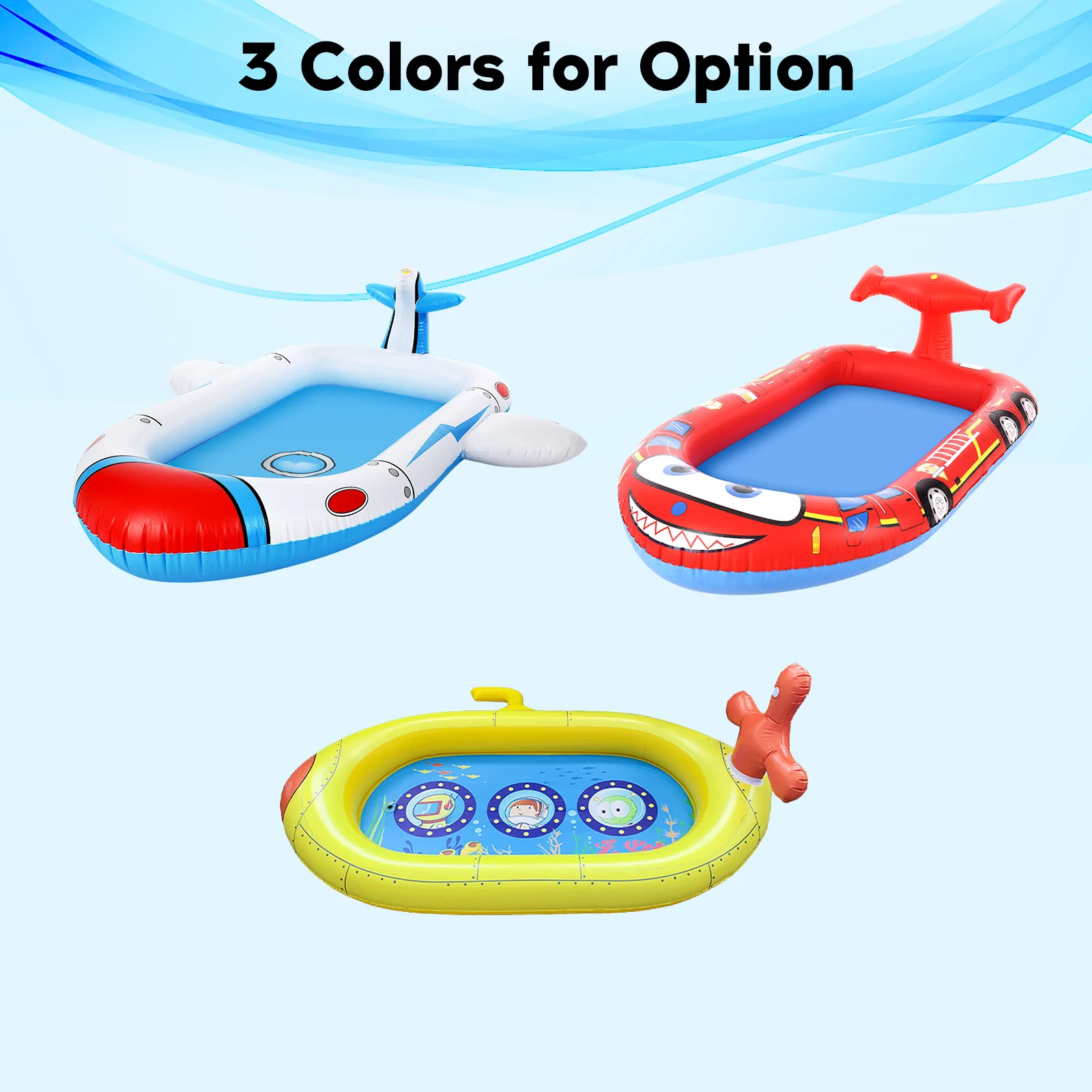 대형 팽창식 스프링클러 수영장, 어린이 물튀김 놀이 패드, 여름 야외 뒤뜰 물 장난감