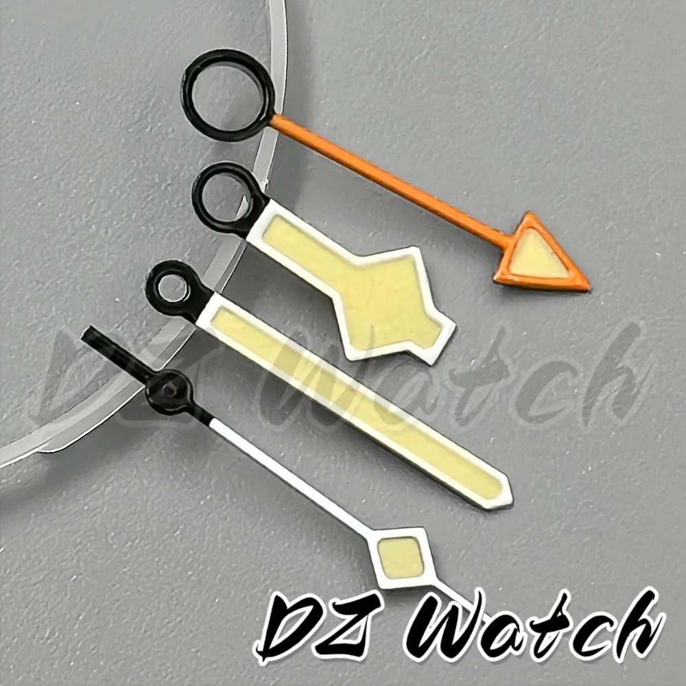 DZ Watch Parts Black Silver Watch Hands Orange GMT Needle Suitable for NH34 GMT Movement Watch Hands Green Luminous