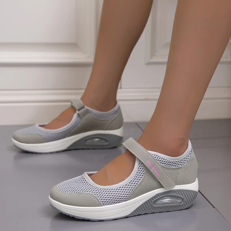 Rimocy-Zapatos planos de malla para Mujer, zapatillas informales ligeras con plataforma, transpirables, para primavera y verano, 2022