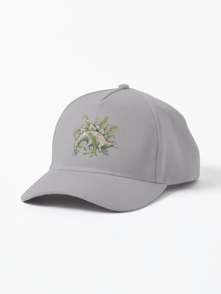 Stegosaurus & Ferns | Dinosaur Botanical Art Cap For Men Women Summer Outdoor Sun Baseball Hats