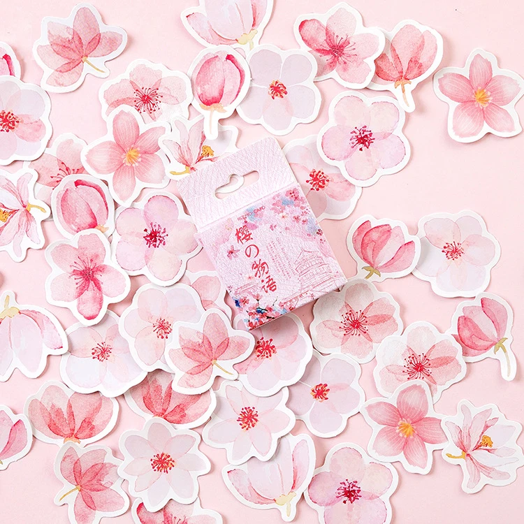 Japanese Cherry Blossoms Planner Flower Diary Deco Paper Small Kawaii Stickers Stationary Scrapbooking Journal