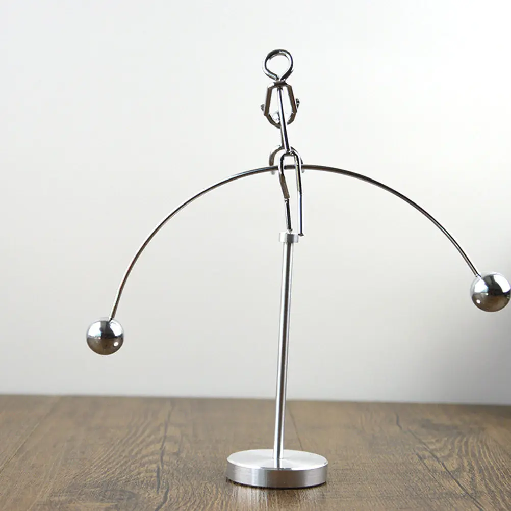 Adorno de Escritorio con Diseño de Pareja y Bola de Equilibrio, Figura Oscilante de Hierro Forjado, Decoración Antiestrés, Bola de Equilibrio