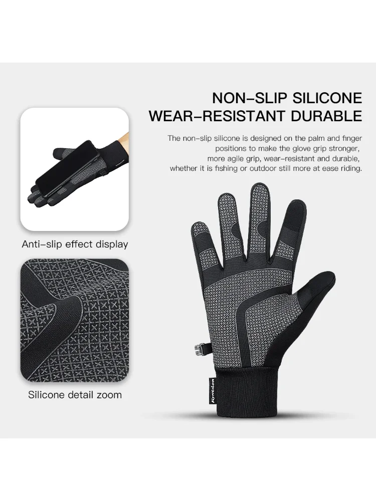 AliExpress Autumn Winter Warm Cycling Gloves Water Windproof Touchscreen Anti-slip Bicycle Motorbike Gloves Men Black Hiking Mountaineering