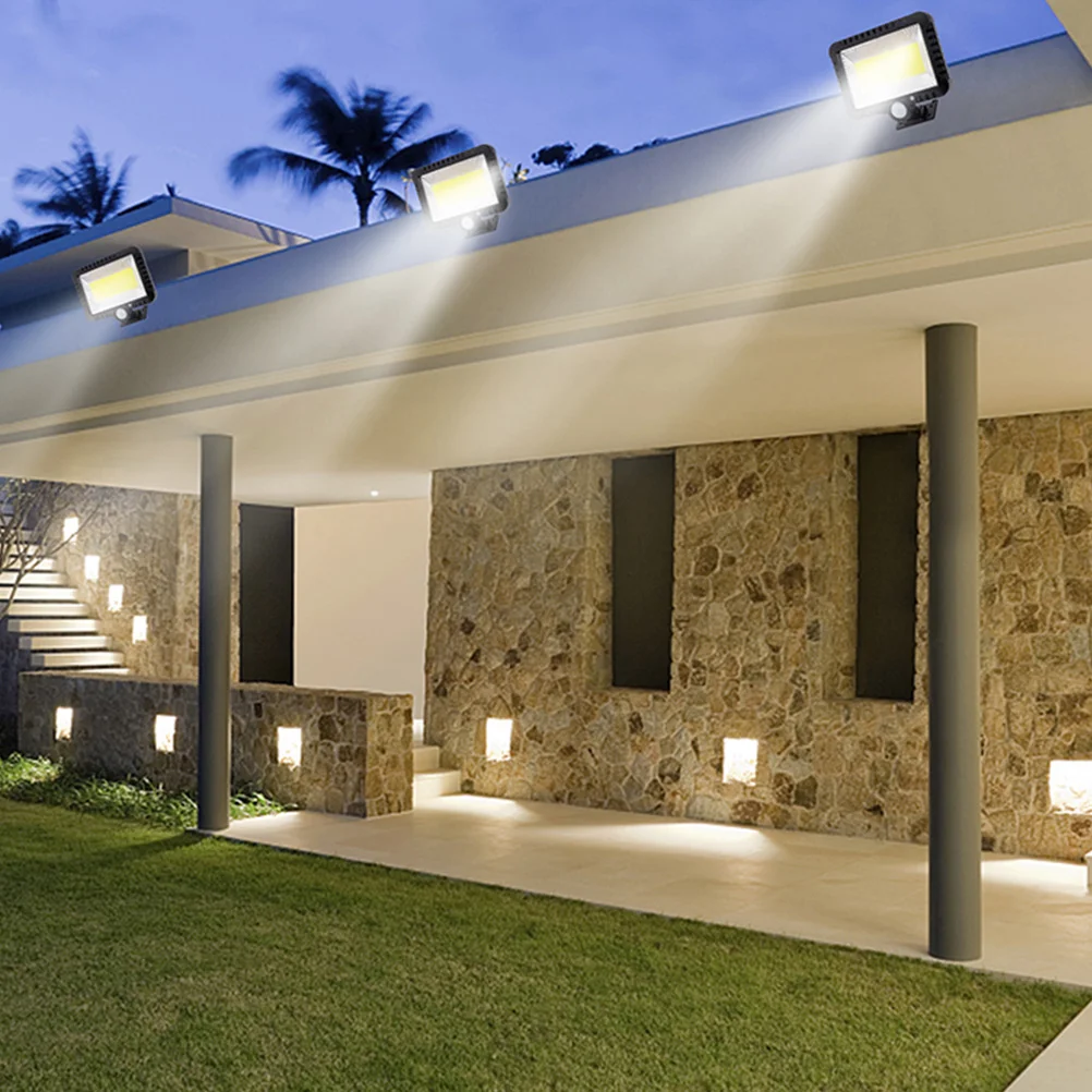 2 Pcs Split Human Sensor Wall Light outside Solar Lights Plastic Waterproof Outdoor