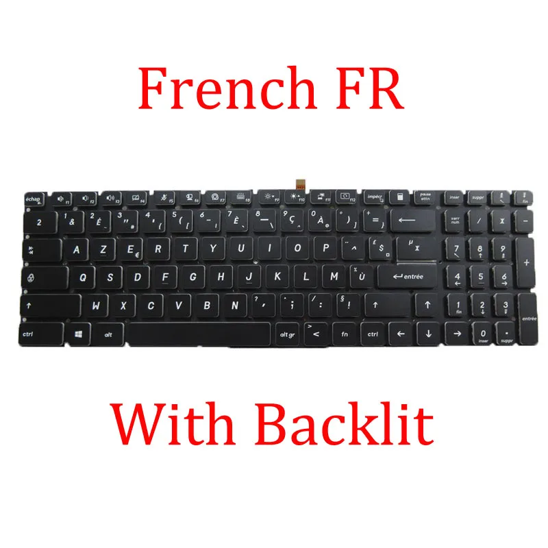 YD Backlit UK RU IT FR SP CA PO GR Keyboard For MSI GT73VR 6RE Titan 6RF Pro SLI 7RE SLI 7RF Pro French Spanis