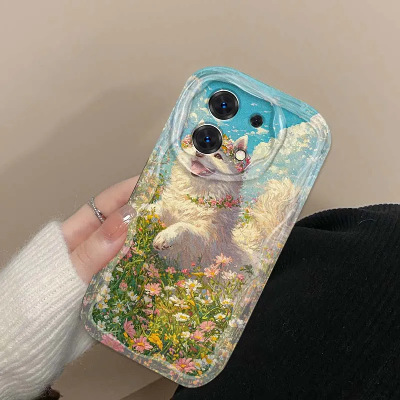 Chat ours chien Art populaire pour Xiaomi Redmi 9T 9A 9 9C 10 10C 12 13 13C 14C A2 A1 Plus K30 K40 K60 5G vague huile coque de téléphone