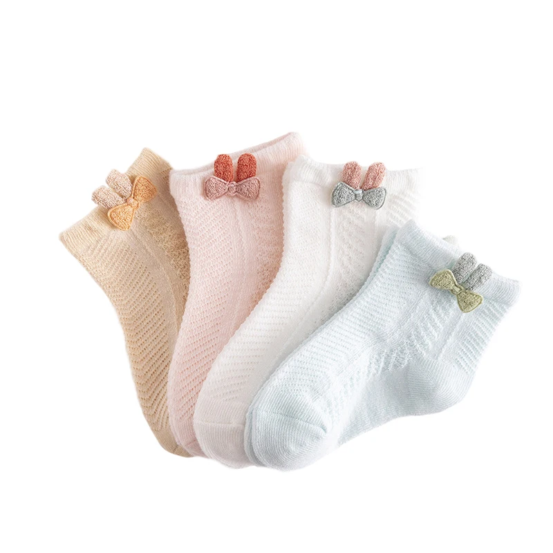 Lawadka 4Pairs/set New born Girls Boys Socks For Baby Summer Mesh Thin Infant Boy Girl Kids Sock Cotton Toddler Children\'s Socks