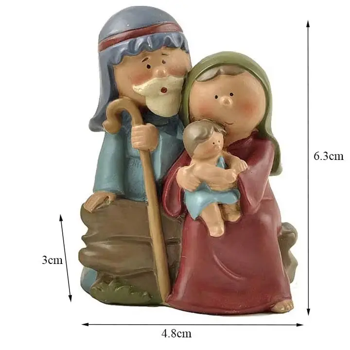 

Christ Birth of Jesus Ornament Gifts Nativity Scene Crafts Resin Christmas Manger Decoration Catholic Miniatures Figurines