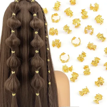 40 pçs em forma de folha de videira liga trança de cabelo anel vintage pino de cabelo para dreadlock feminino meninas verão acessórios para o cabelo loc jóias de cabelo