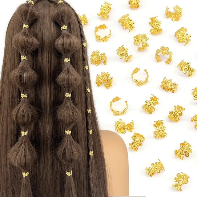 40 pçs em forma de folha de videira liga trança de cabelo anel vintage pino de cabelo para dreadlock feminino meninas verão acessórios para o cabelo loc jóias de cabelo