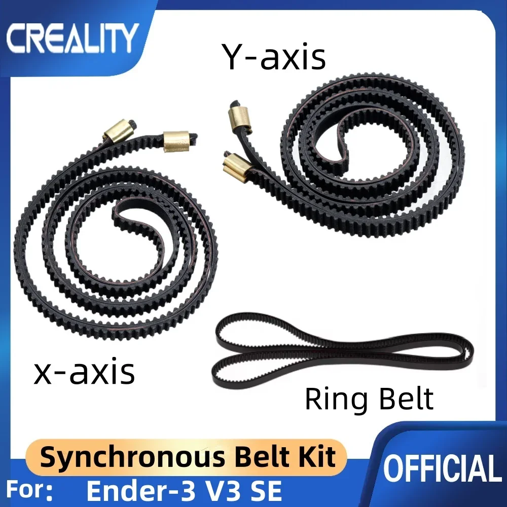 2GT W6×L630 Black Rubber Timing Belt, X Y Axis Replacement Belt for Creality Ender‑3 V3 SE 3D Printer Accessories