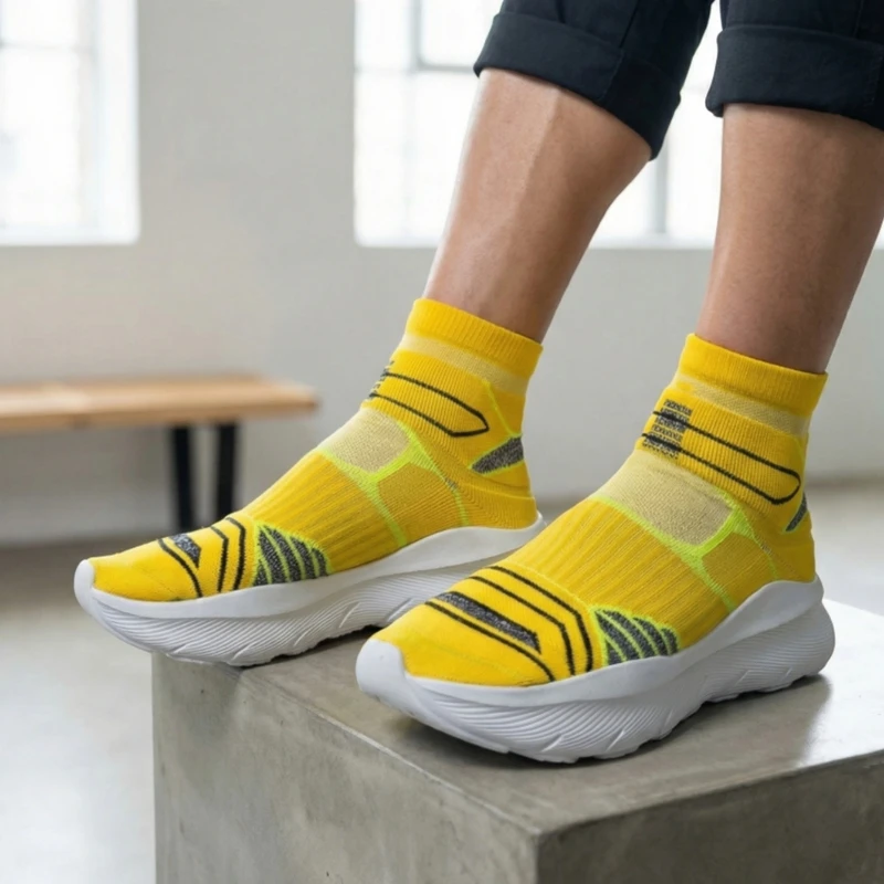 

Высокие вязаные кроссовки мужские удобные дышащие мужские кроссовки модные желтые повседневные кроссовки легкая спортивная обувь на платформе