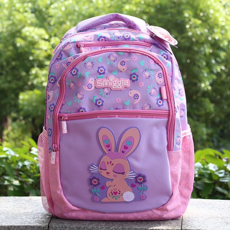 Genuine Australia Smiggle Children Large Rabbit Backpack Student Cartoon Animal School Bag Pencil Box Anime Backpack Gift