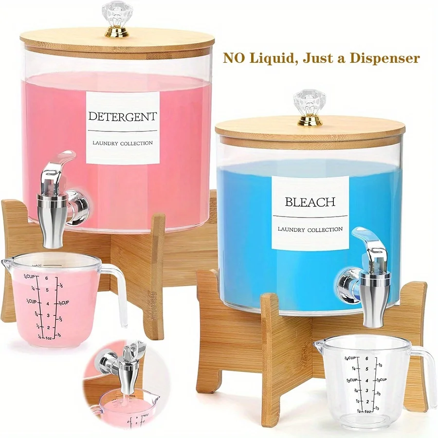 1Pcs/2Pcs Laundry Detergent Dispenser, Laundry Soap Dispenser with Stand, Faucets Laundry Detergent Container Organization