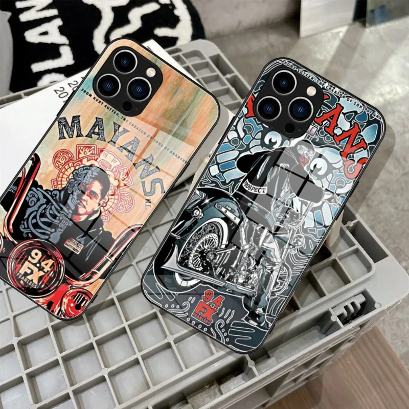 TV Series Mayans M.C Phone Case Tempered Glass For IPhone 14 13 11 12 Pro 8 7 Plus X 13 Pro MAX XR XS MINI SE 2020 Covers