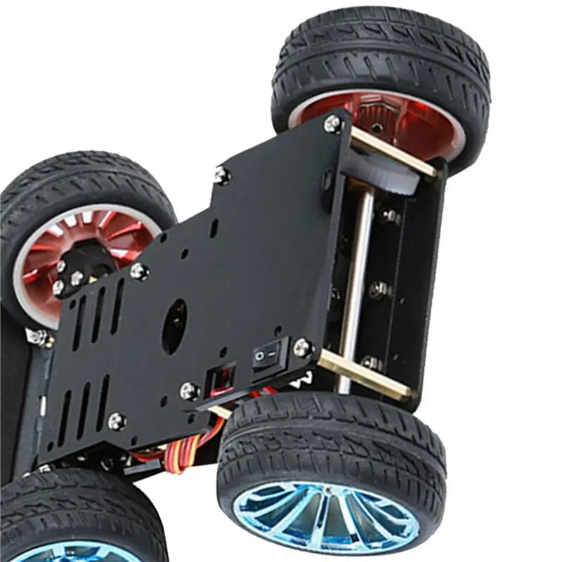 YSUN-2X 4 Wheel DIY Servo Robot Car 4WD Chassis Smart Car For Arduino Car Platform With Metal Servo Bearing Kit Gear Control