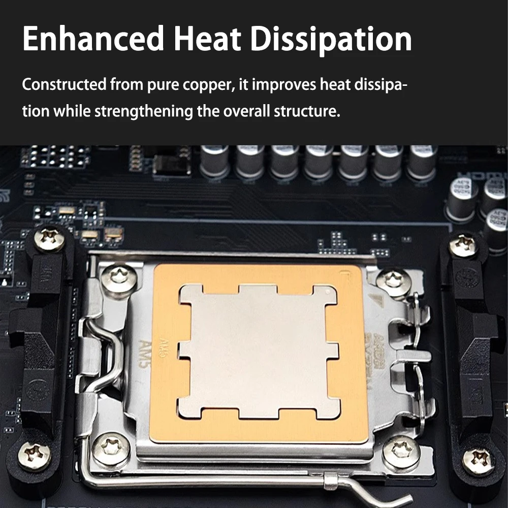 

Панель радиатора процессора AM5, защита от изгиба, полностью медный корпус, расширенное рассеивание тепла для AMD 7950X, 7900X, 7700X, 7600X