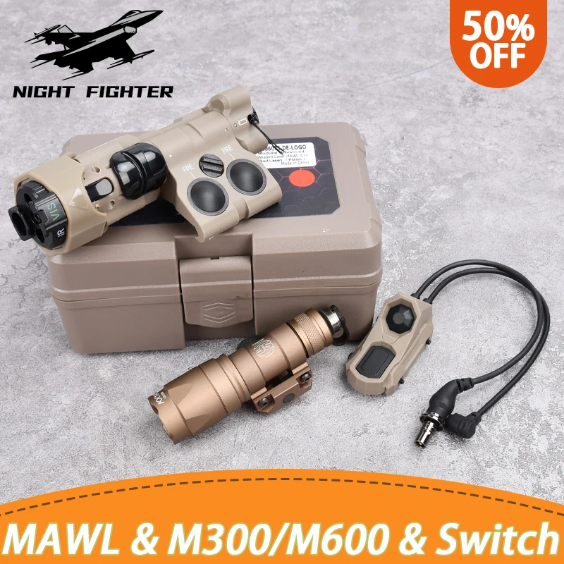 Tactical Nylon MAWL-C1 Flashlight Surefir M600 M300 Weapon Light Hunting Aiming Indicator Red/Green/Blue Pointer IR Spotlight