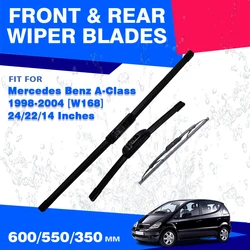 For Mercedes Benz A Class W168 1998 - 2004 Front Rear Wiper Blades Windshield Rubber Windscreen Accessories A180 A250 A200 A160