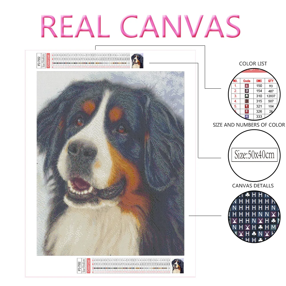 HUACAN Diamond Painting Bernese Mountain Dog Mosaic Embroidery Animal Cross Stitch Home Decor Wall Stickers