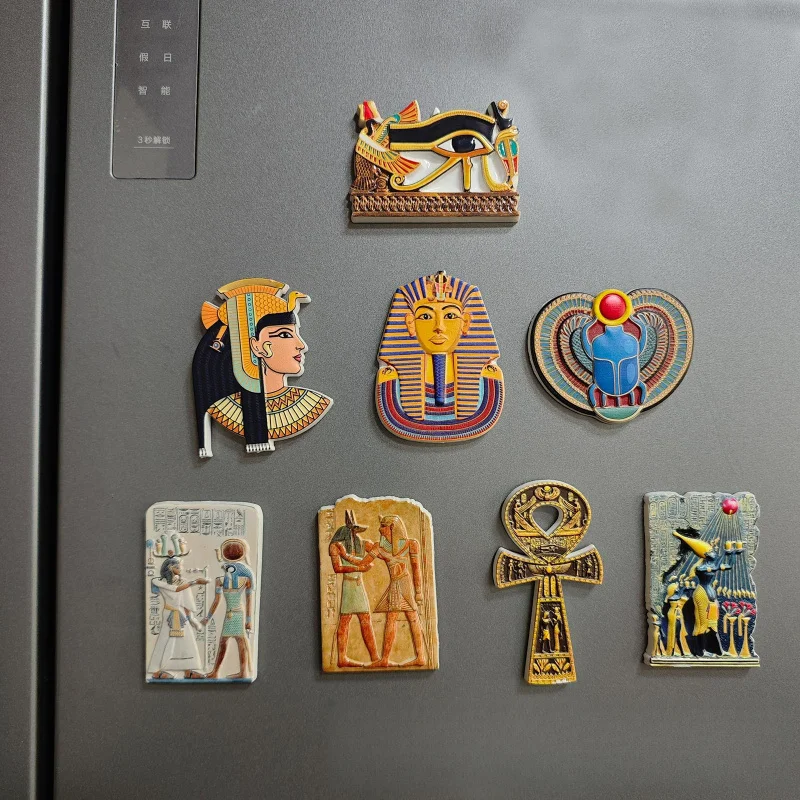 

Egyptian refrigerator magnet - Pharaoh's Surroundings Tourist Souvenir Magnetic Adhesive - Scarab Beetle Resin Decoration