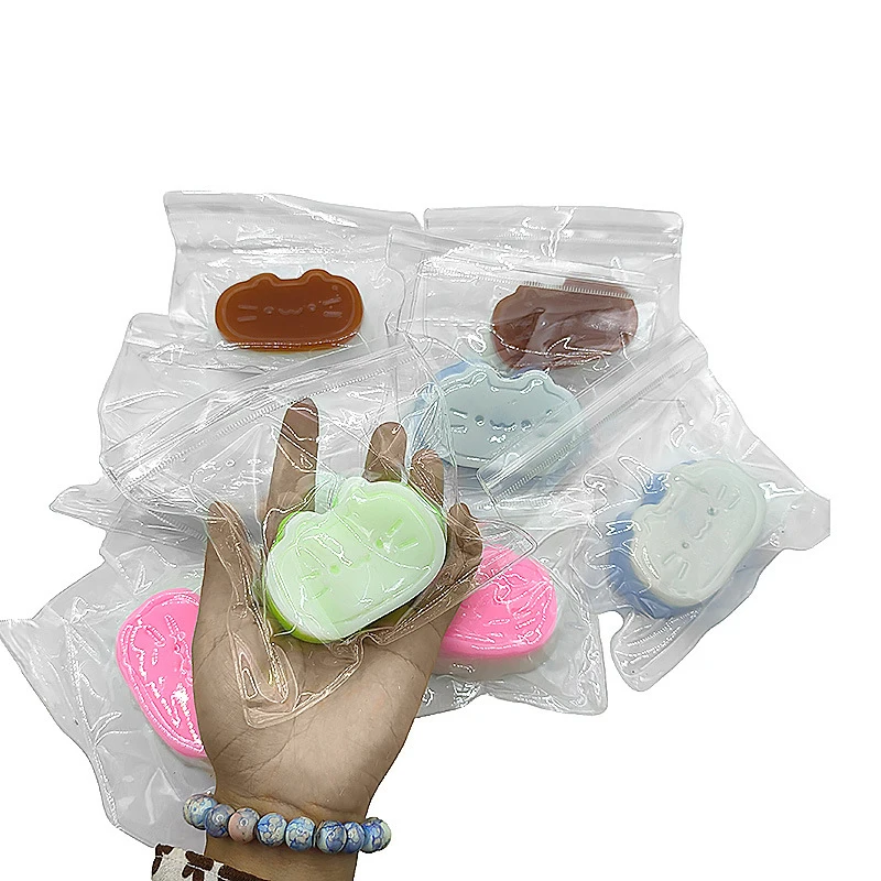 Cartoon Nette Katze Käse Brot Druckentlastung Weiche Squeeze Fingertip Spielzeug Klebrige TPR Kinder Linderung Dekompression Rebound Spielzeug