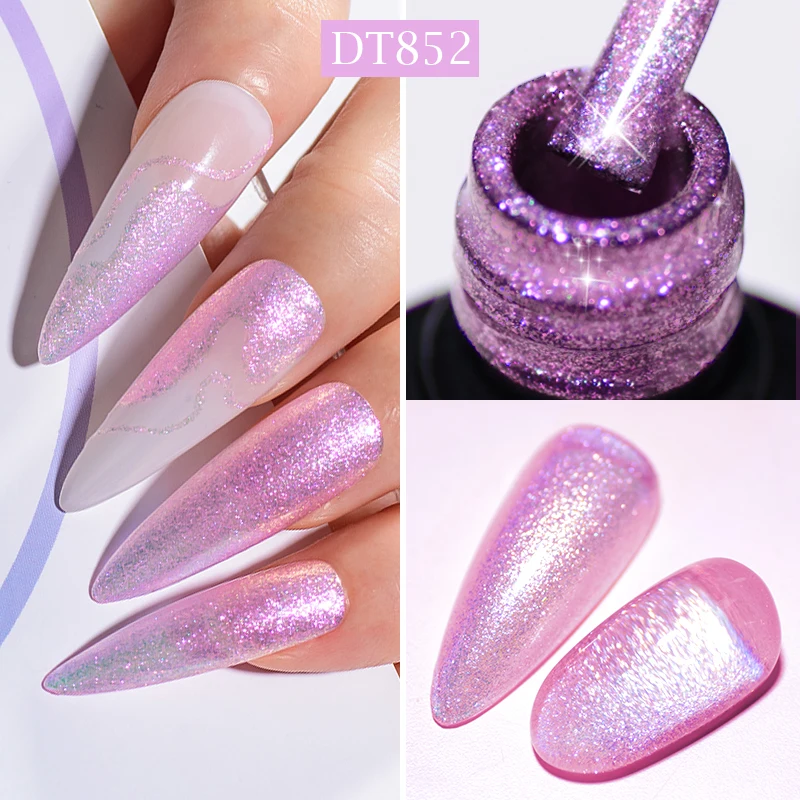 MEET ACROSS 7ml Aurora Dream Color Gel Nail Polish Shimmer Pearls Summer Soak Off UV Gel LED Nail Art Varnish For Manicure