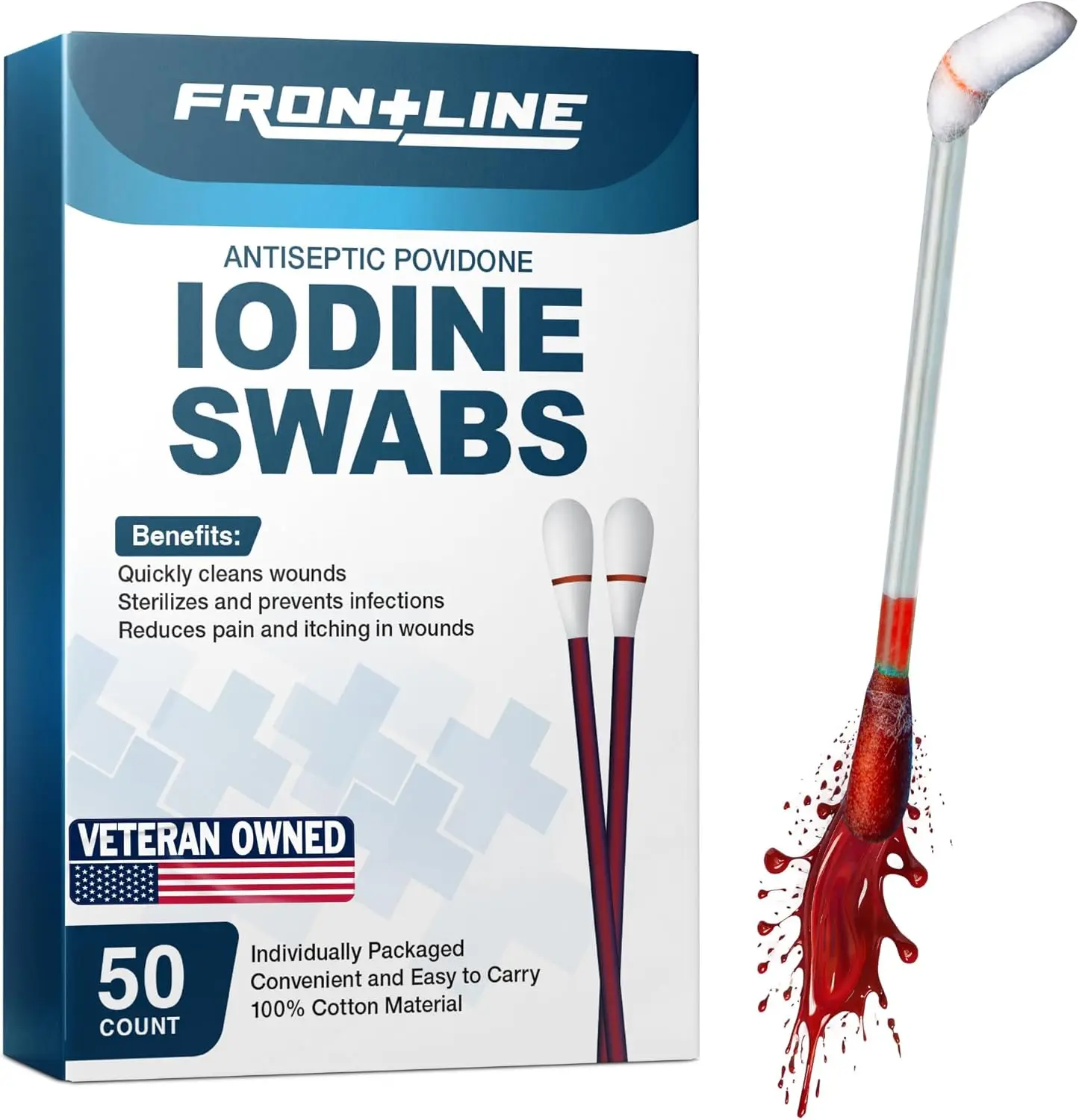 

Povidone Iodine Swabs, Antiseptic Swabsticks, Iodine Solution, Cleansing Cotton Swab, Individually Wrapped Medical Supplies, Wou