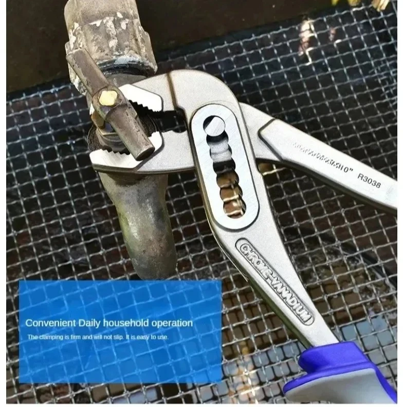 Alicates para bomba de agua de 8/10/12 pulgadas, llave para baño, llave para tubo de plomería, llaves para tubos ajustables universales, alicates de gran apertura para