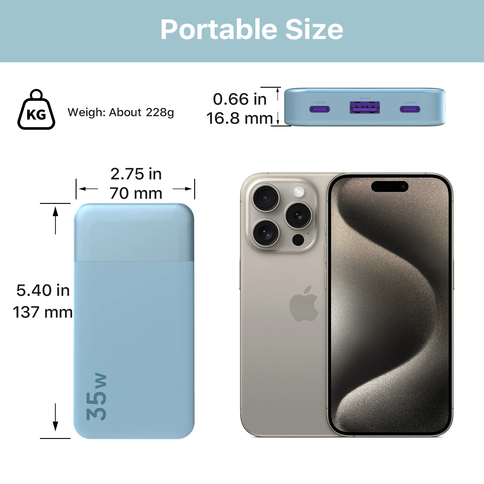 باور بانك 20000 مللي أمبير 35 وات شاحن محمول بطارية خارجية لهاتف آيفون وسامسونج