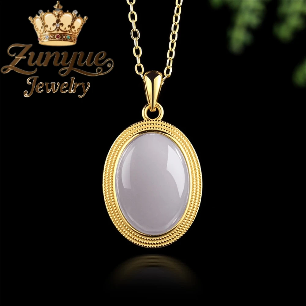 

Genuine Natural Hetian Jade Smoke Purple Egg Surface Pendant S925 Silver Inlaid Pendant Simple Men's Necklace Women's Style