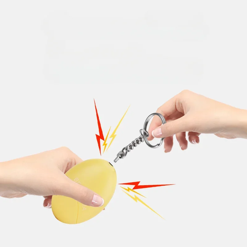 Self Defense Alarm 120dB Egg Shape Security Protect Alert Personal Safety Scream Loud Keychain Emergency Alarm for Child Elder